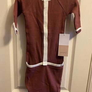 Goumi Kids Pajamas Sleep Sack - Brown‎ and White